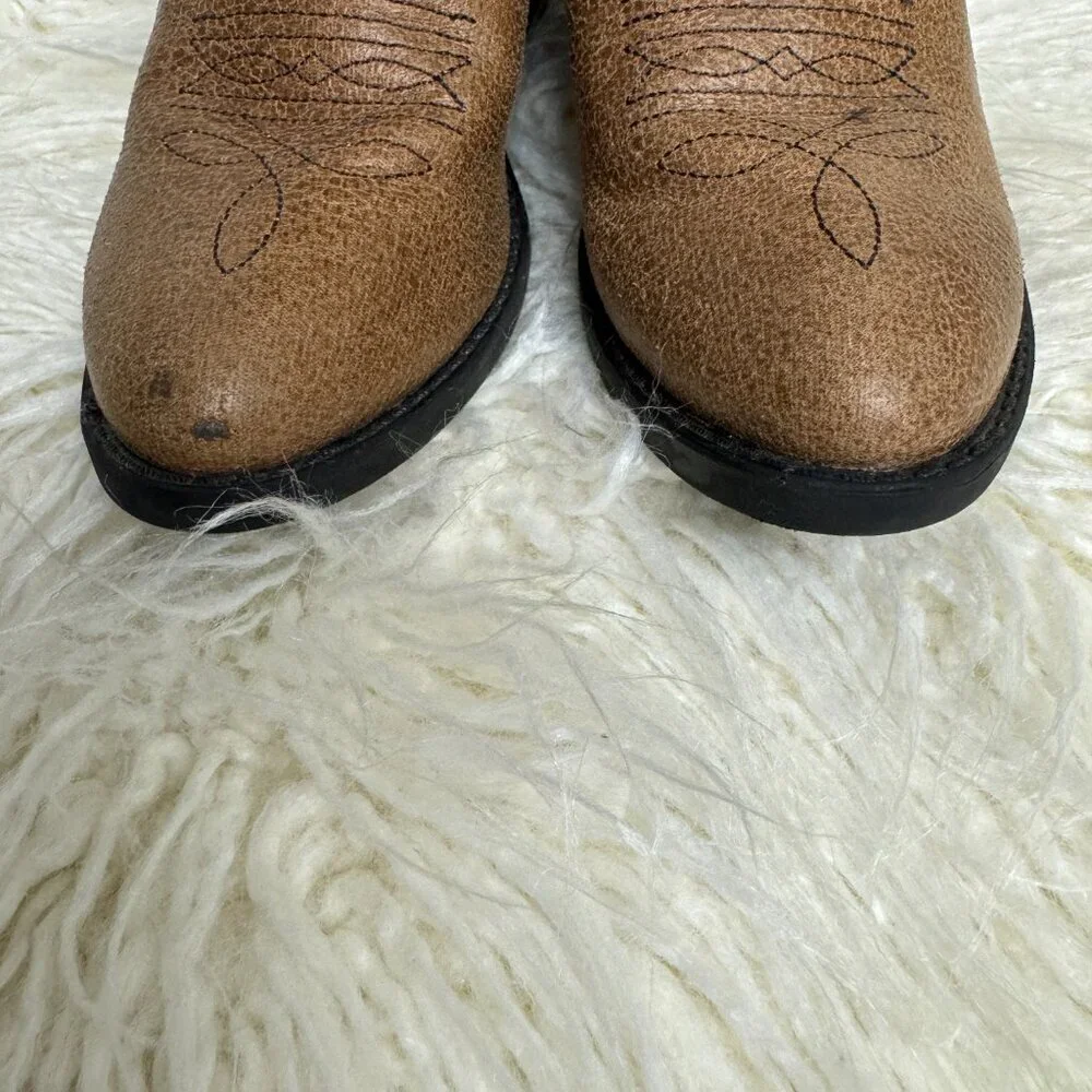 Old West Western  Cowboy / Cowgirl Boots - Unisex - Size 11  - Tan Vintage